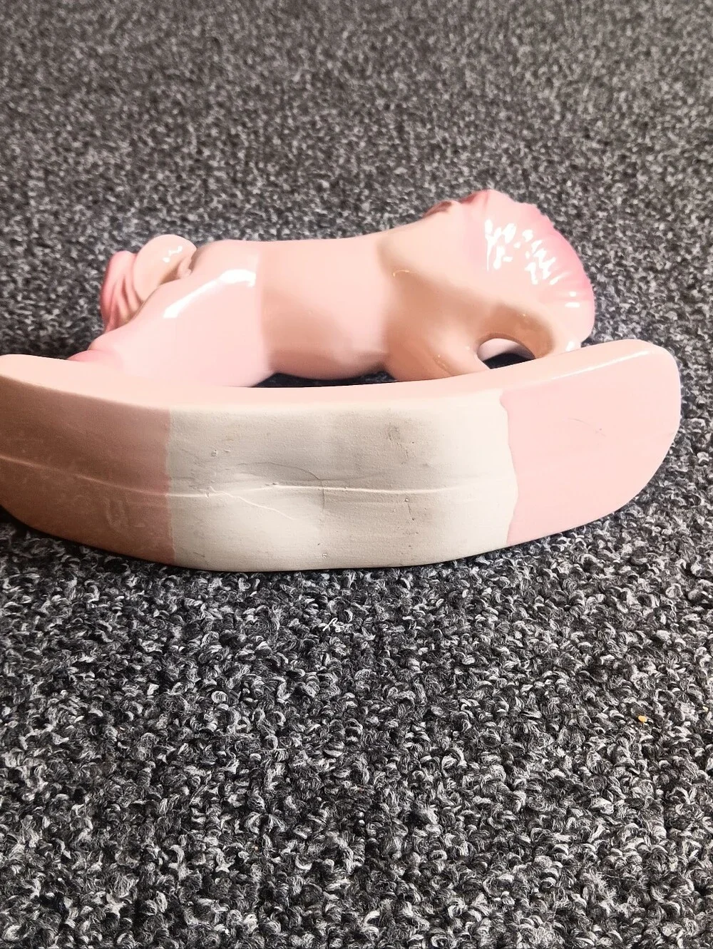50s Pink Ceramic Rocking Horse Planter Vintage Whimsy Home Decor Cottagecore